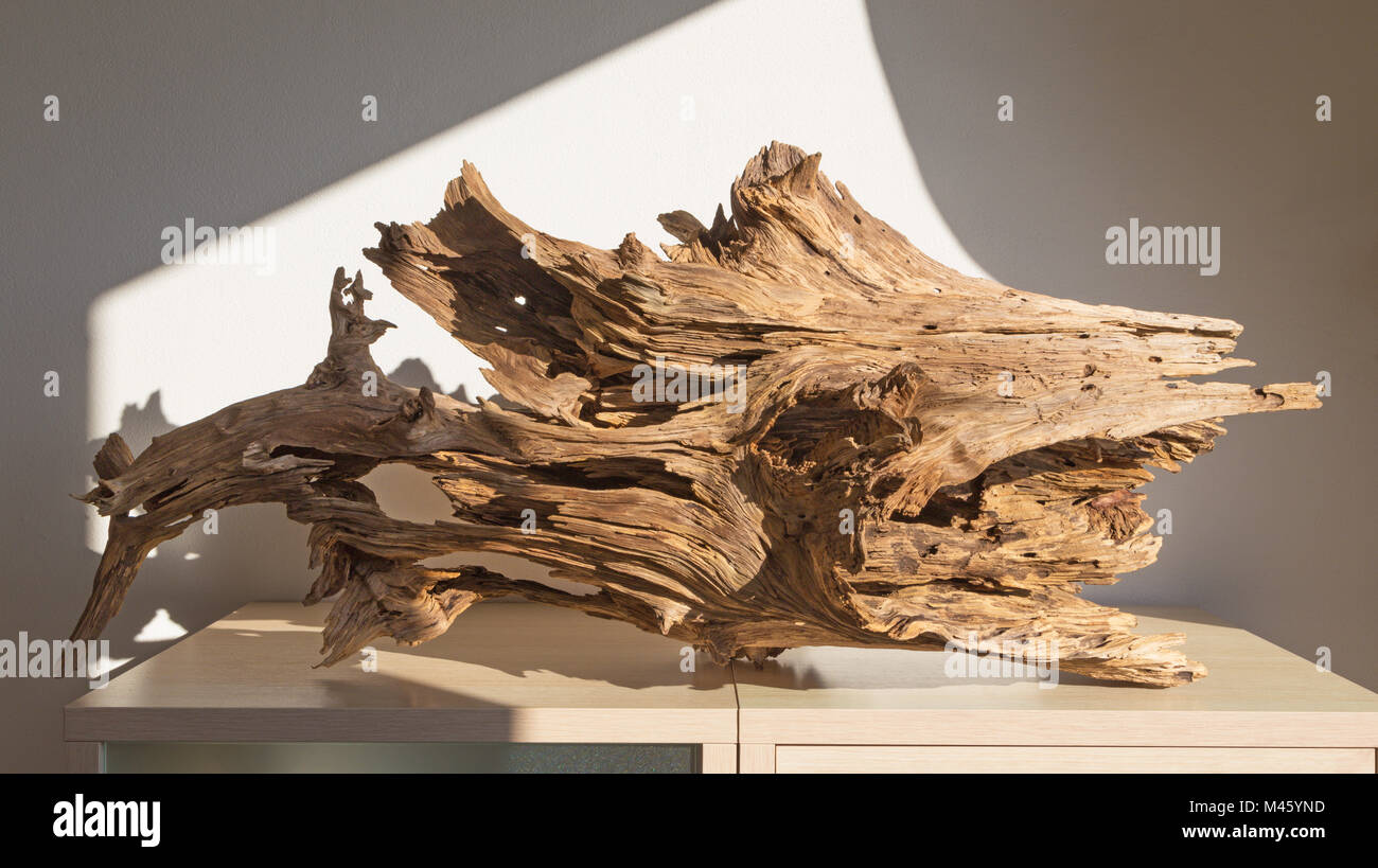 Die moderne Holz dekorative Skulptur. Stockfoto