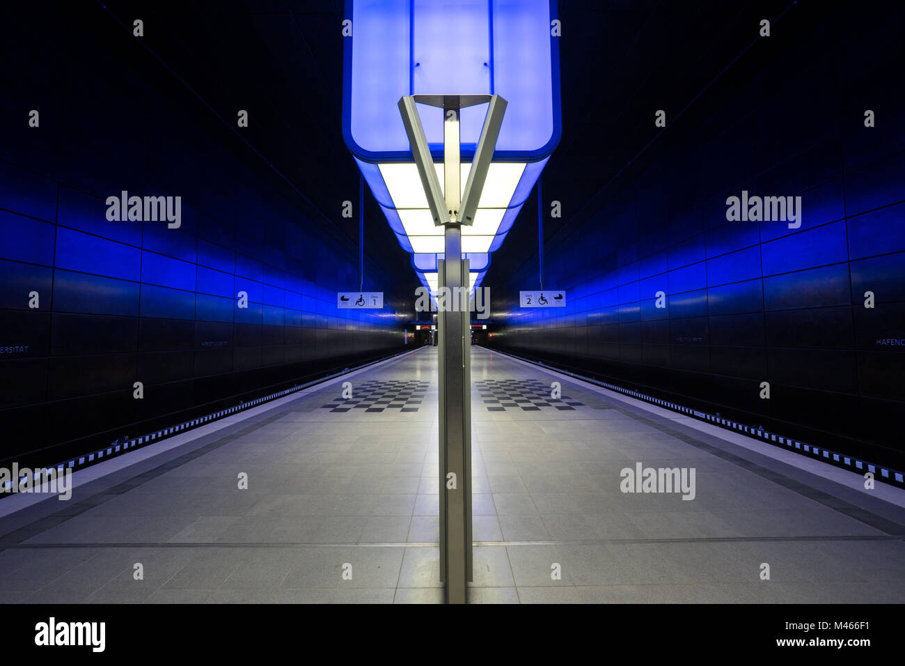 U-Bahnstation Hafencity-University, Hamburg Stockfoto
