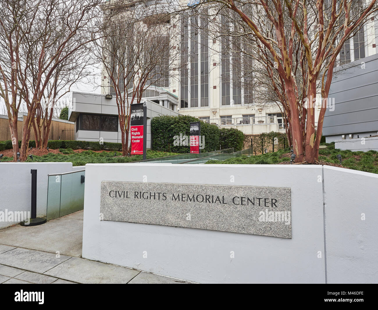 Außen Eingang in die Bürgerrechte Memorial Center in Montgomery Alabama USA. Stockfoto