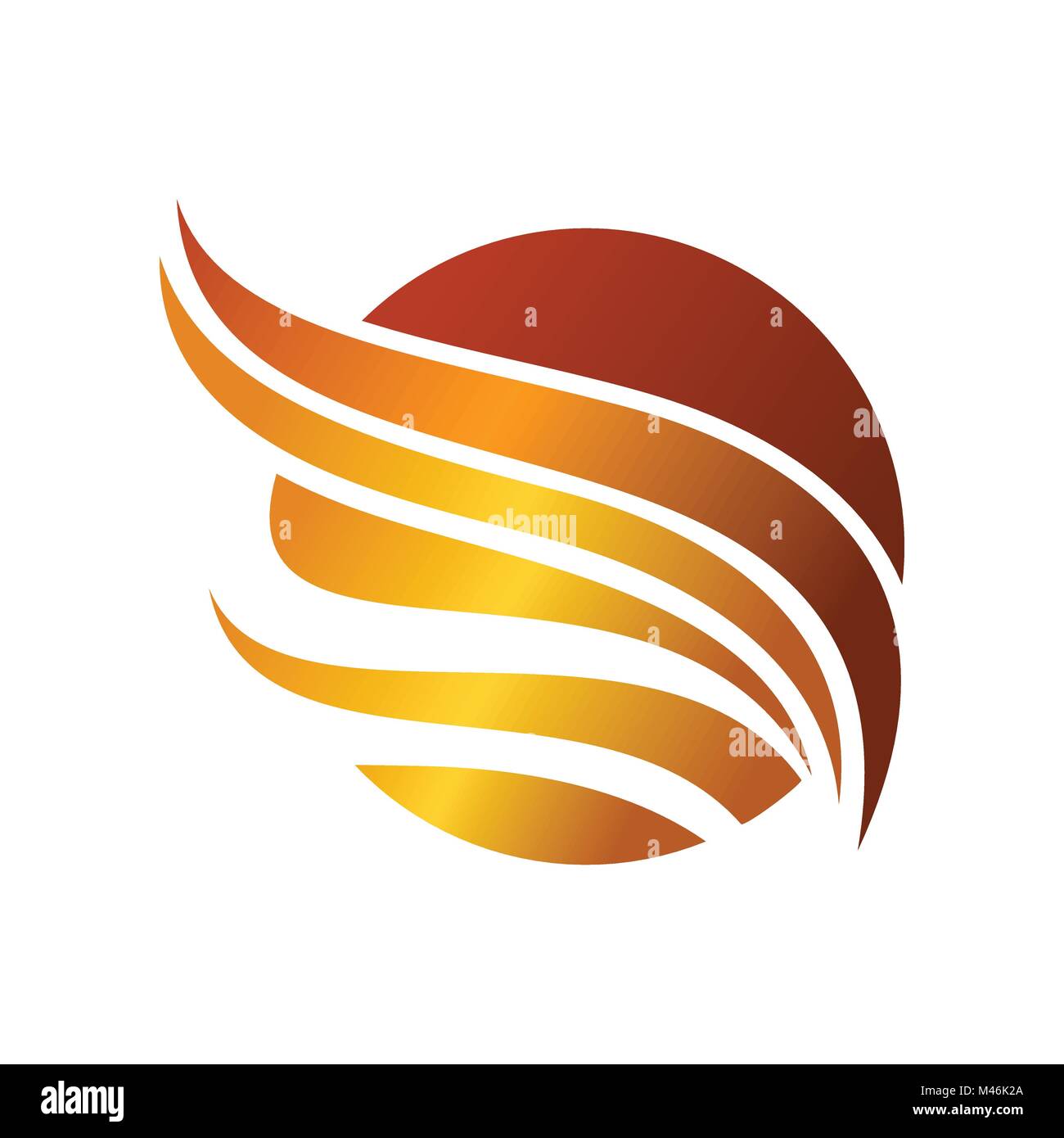 Abstrakte eingekreist Goldene Flügel Vektor Symbol Grafik Logo Design Stock Vektor