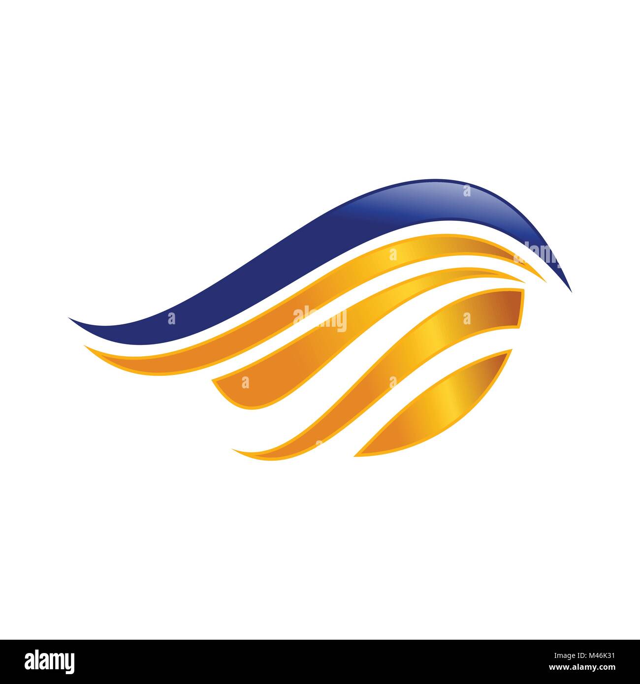 Abstrakt Blau Gold Wing Vektor Symbol Grafik Logo Design Stock Vektor