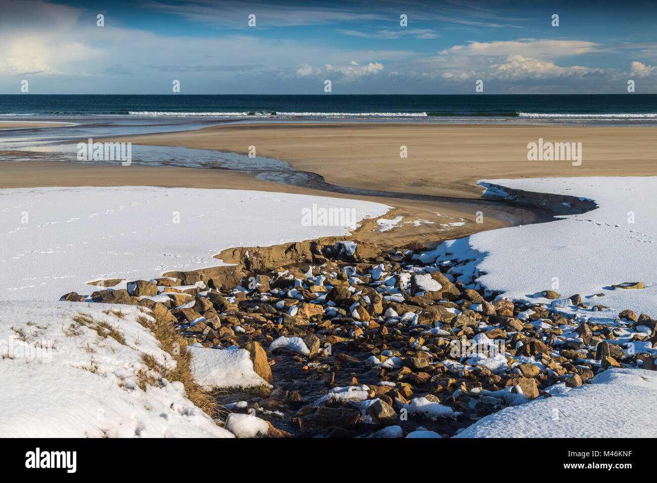 Garry Strand im Schnee Stockfoto