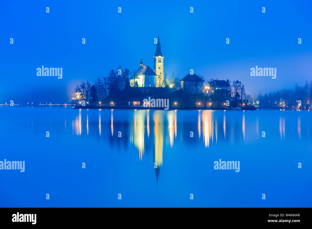 San Martino Kirche am See von Bled Bled, Slowenien, Europa Stockfoto