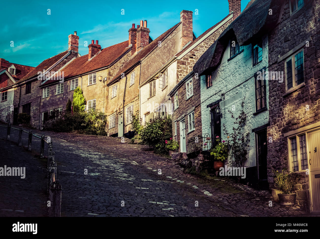 Gold Hill Shaftesbury England Stockfoto