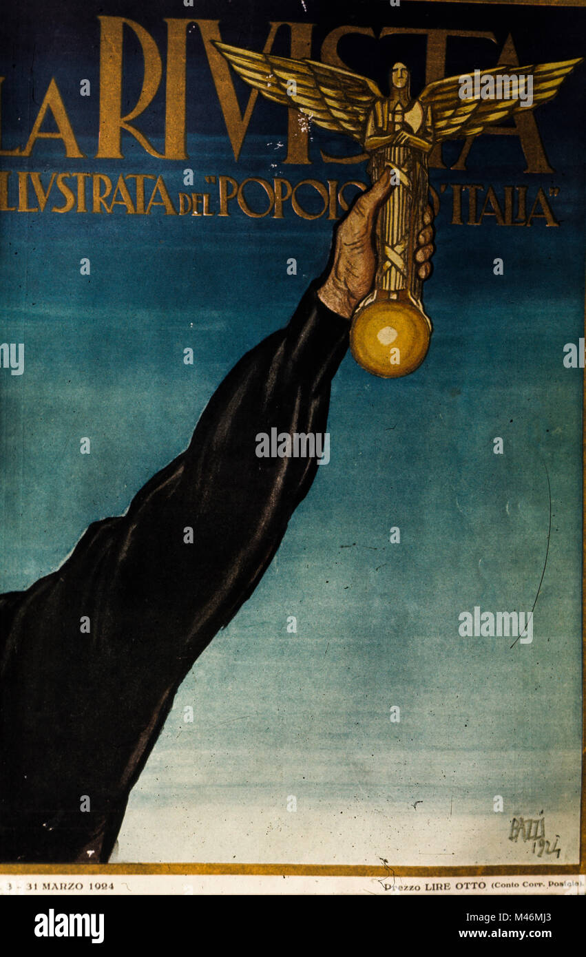 Abdeckung des La Rivista illustrata del Popolo d'Italia, bazzi, 1924 Stockfoto