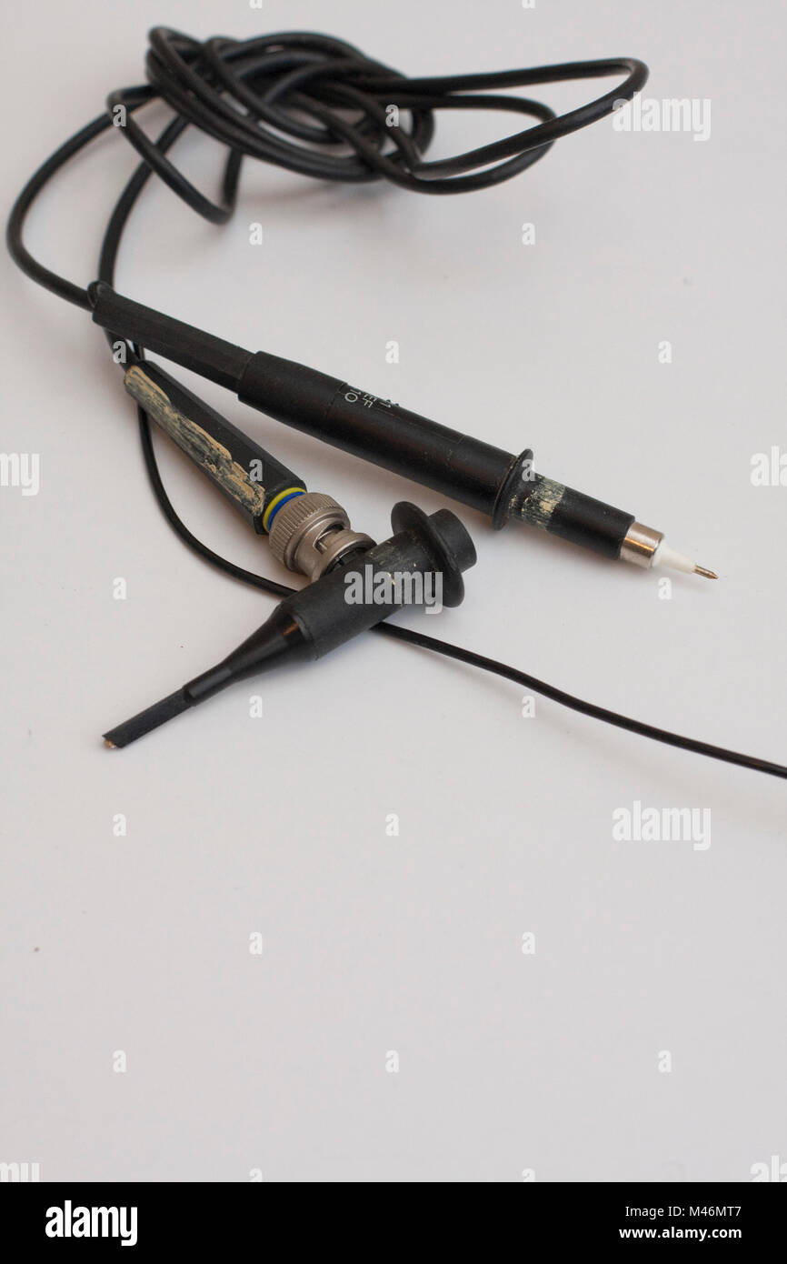 Eine schwarze Oszilloskoptastkopf Stockfoto