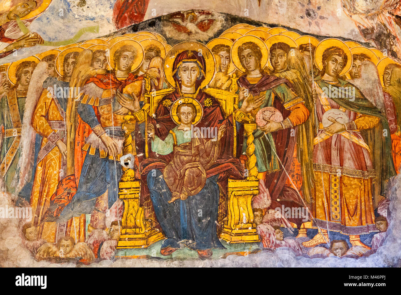 Fresken der Sumela Kloster, in Trabzon, Türkei. Stockfoto