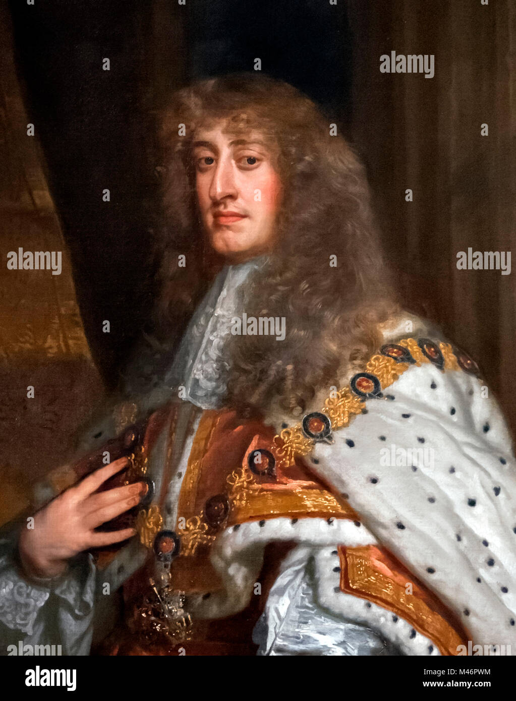 James II und VII (1633-1701). Porträt von König Jakob II. von England (King James VII von Schottland) als Herzog von York, von Peter Lely, Öl auf Leinwand, 1665-70. Von einer größeren Malerei Detail, M46 PWP. Stockfoto