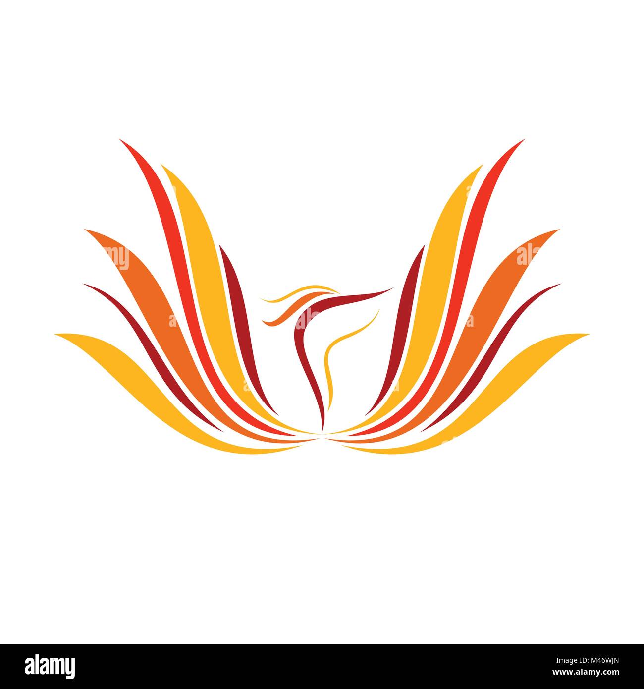 Abstrakte Flamme Phoenix Wings Line Art Vektor Symbol Grafik Logo Design Stock Vektor