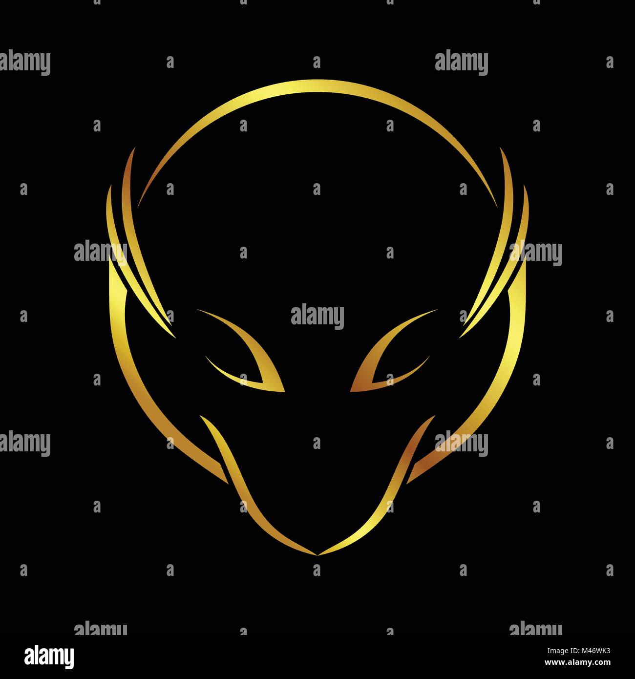 Abstrakte Fox Linien Gold Line Kunst Vektor Symbol Emblem Logo Design Stock Vektor