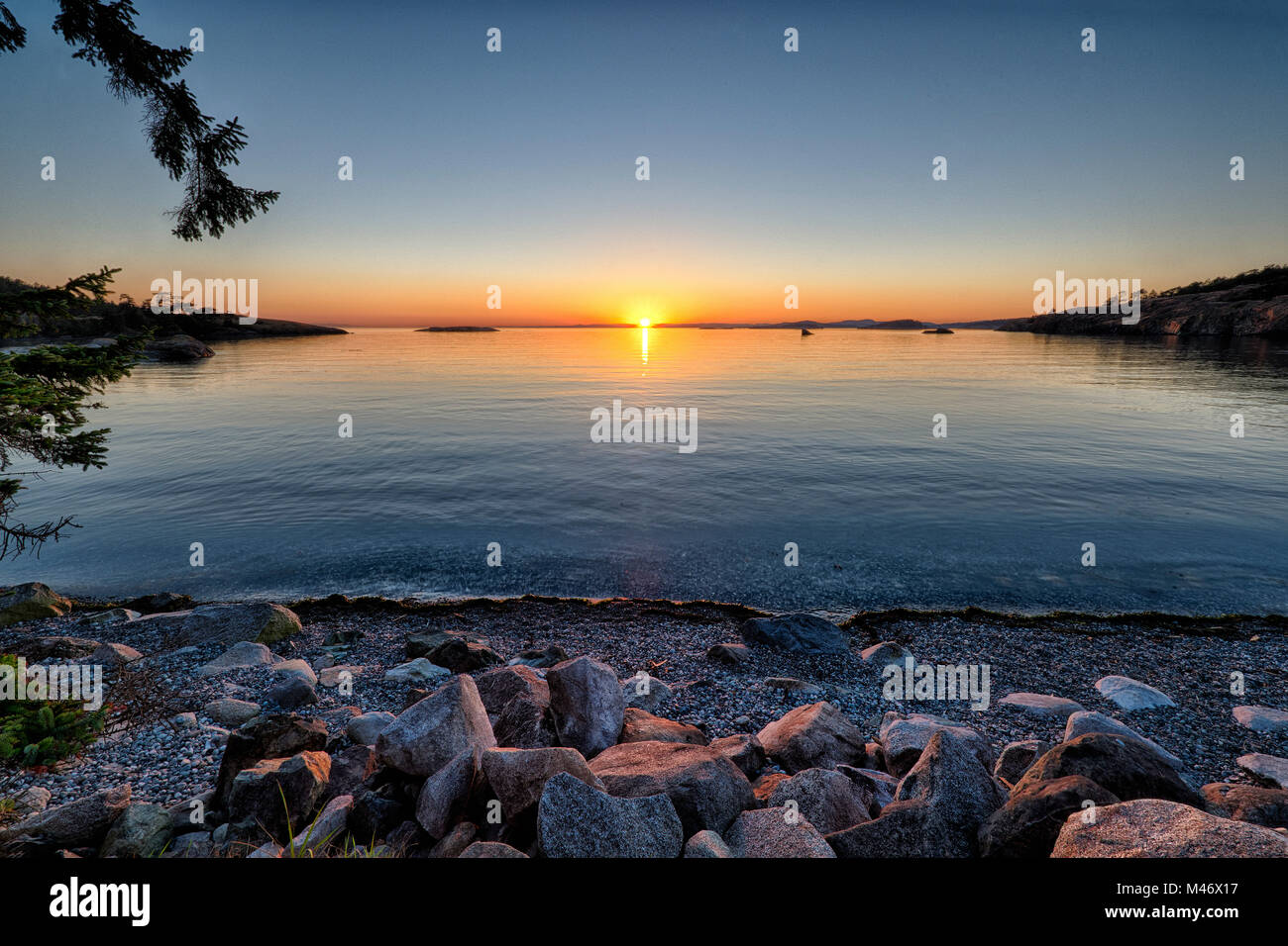 Äußere Bucht Lopez Island Sonnenuntergang Stockfoto