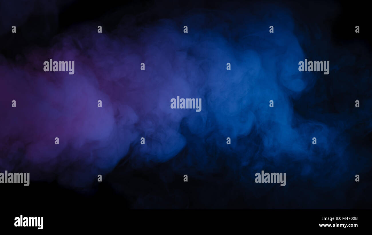 Abstrakt Blau Violett Rauch aus eine elektronische Zigarette. Paare. Design Elemente Stockfoto