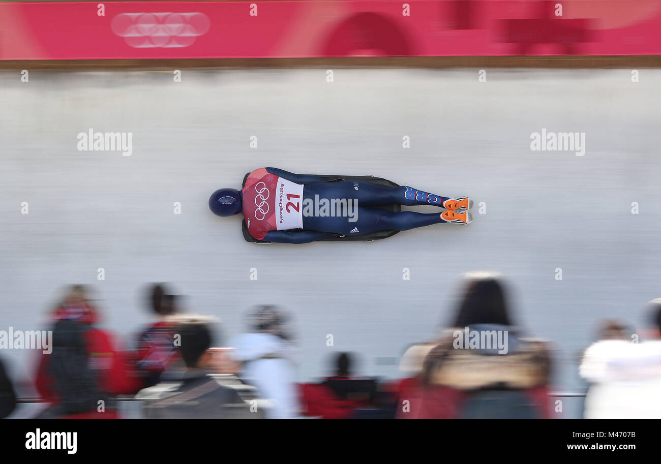 Großbritanniens Jerry Rice am Tag sechs der Olympischen Winterspiele 2018 PyeongChang in Südkorea. Stockfoto