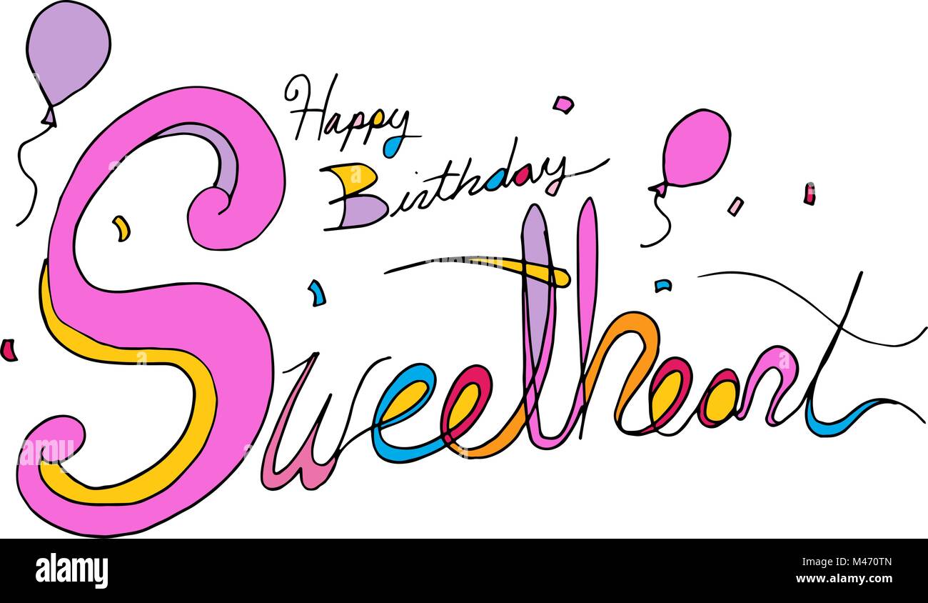 Alles gute zum geburtstag schatz text Stock-Vektorgrafiken kaufen - Alamy