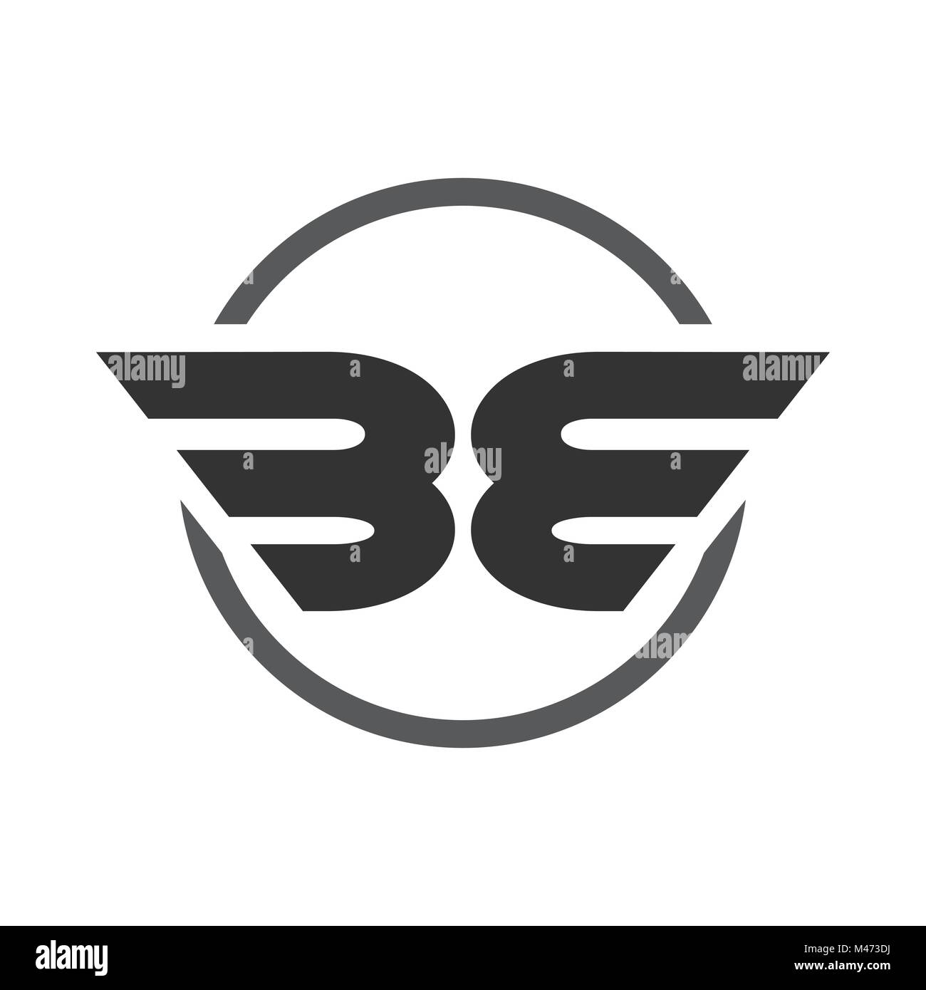 Werden die Initialen geflügelte Form Symbol Vektorgrafik Logo Design Stock Vektor