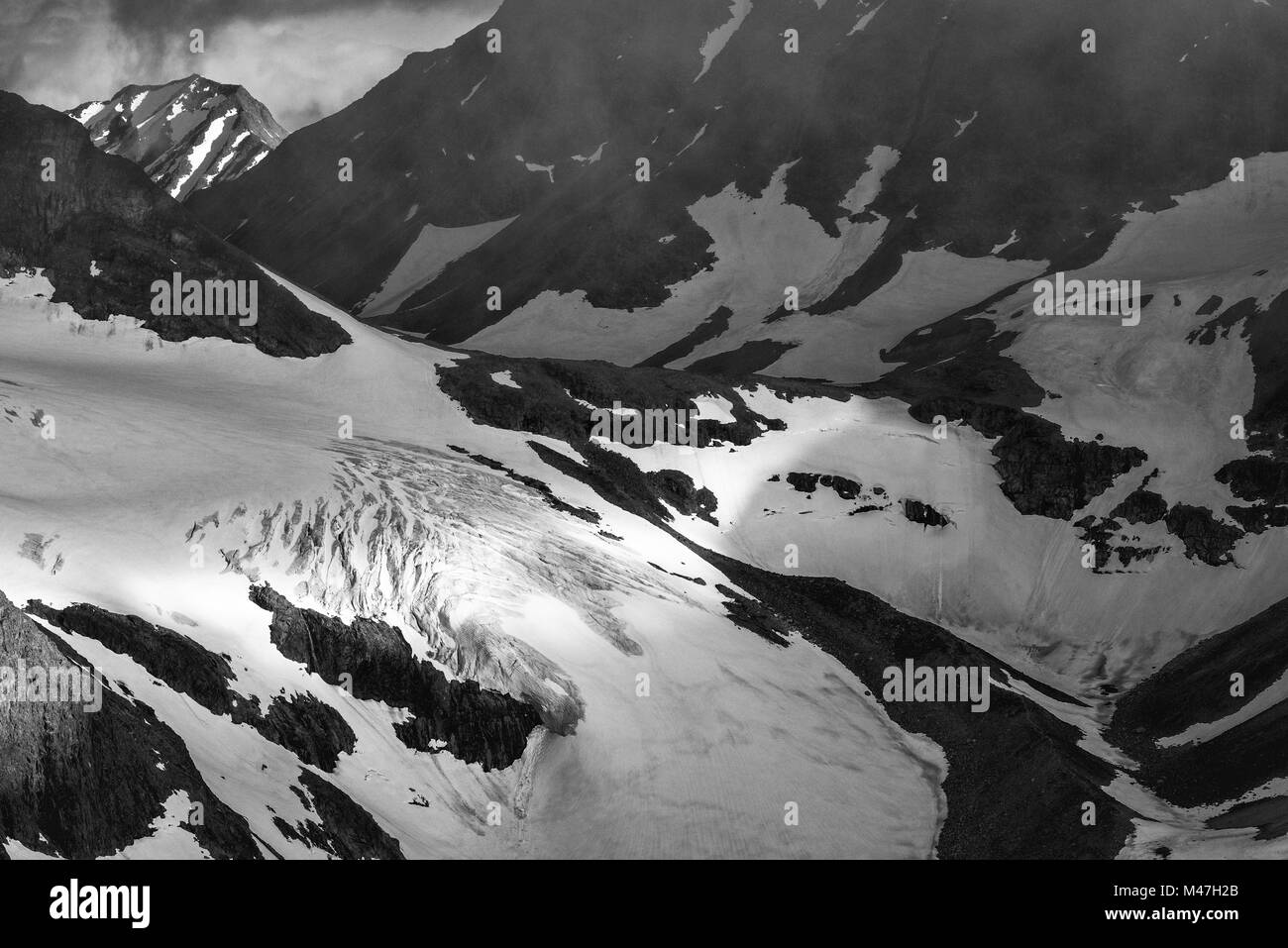 Trübe Stimmung, Kebnekaise Berge, Lappland, Schweden Stockfoto