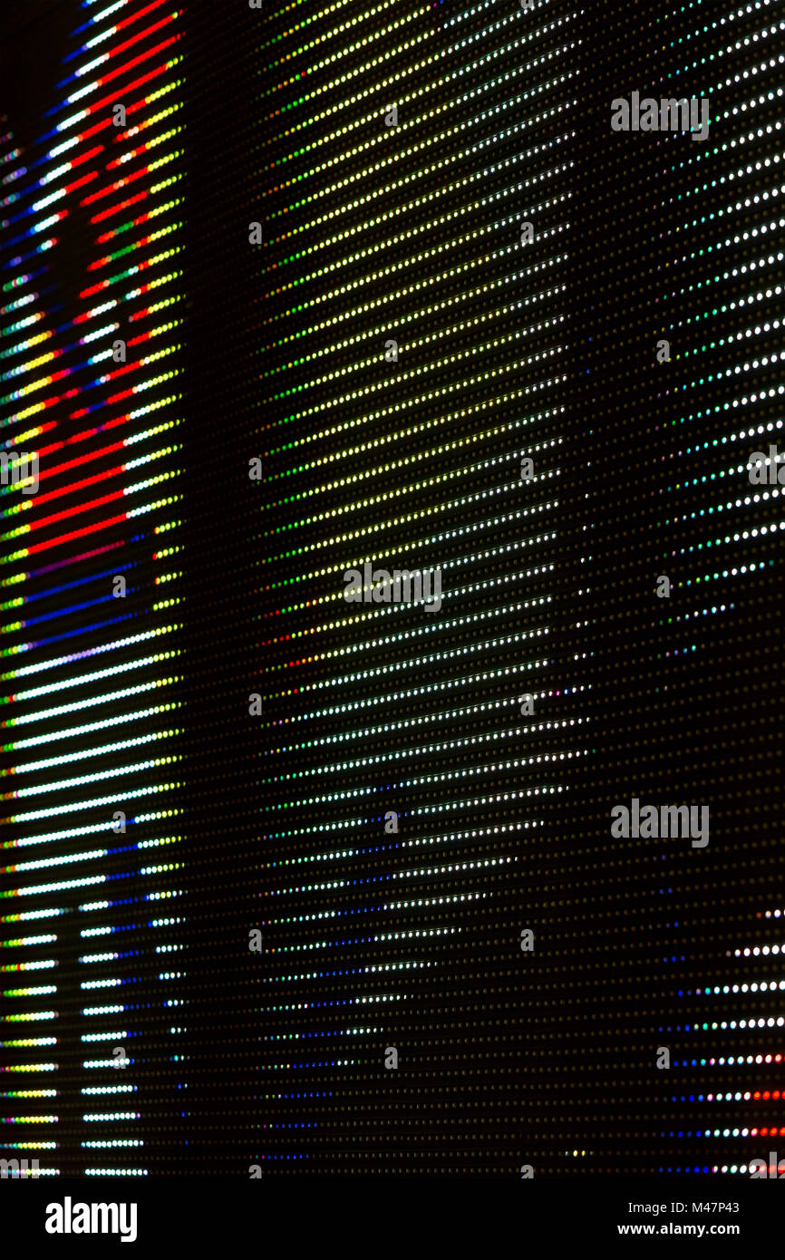 RGB-LED-Bildschirm Hintergrund Stockfoto