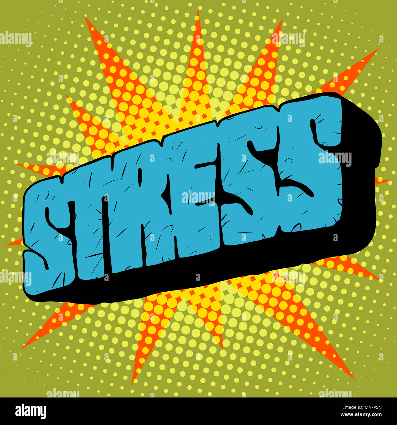 Stein-Word-Stress-text Stockfoto