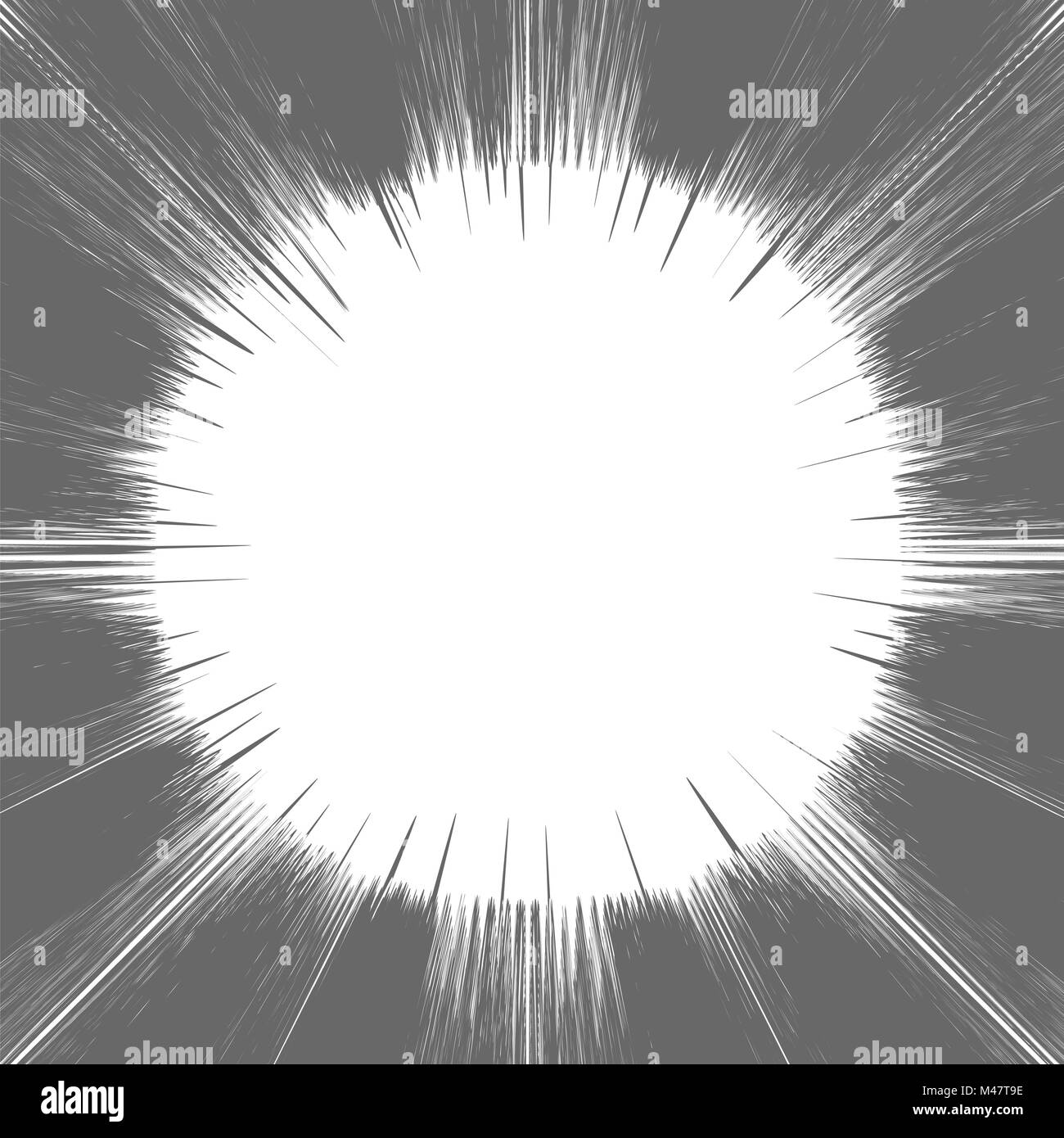 Comic-Buch-graue und weiße radiale Linien Hintergrund Stockfoto