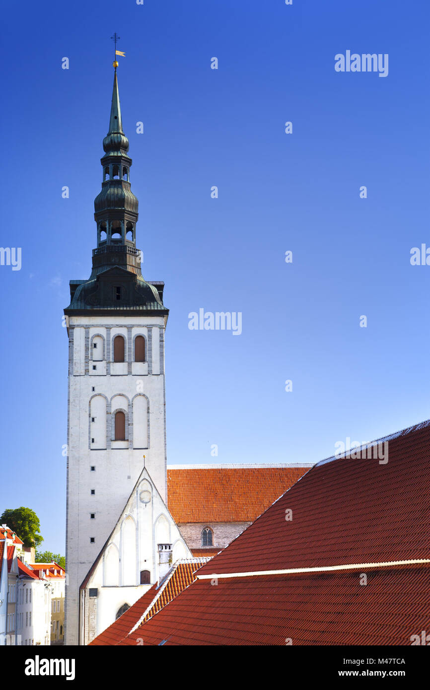 Blick auf St. Nicholas' Church (Niguliste). Alte Stadt Stockfoto