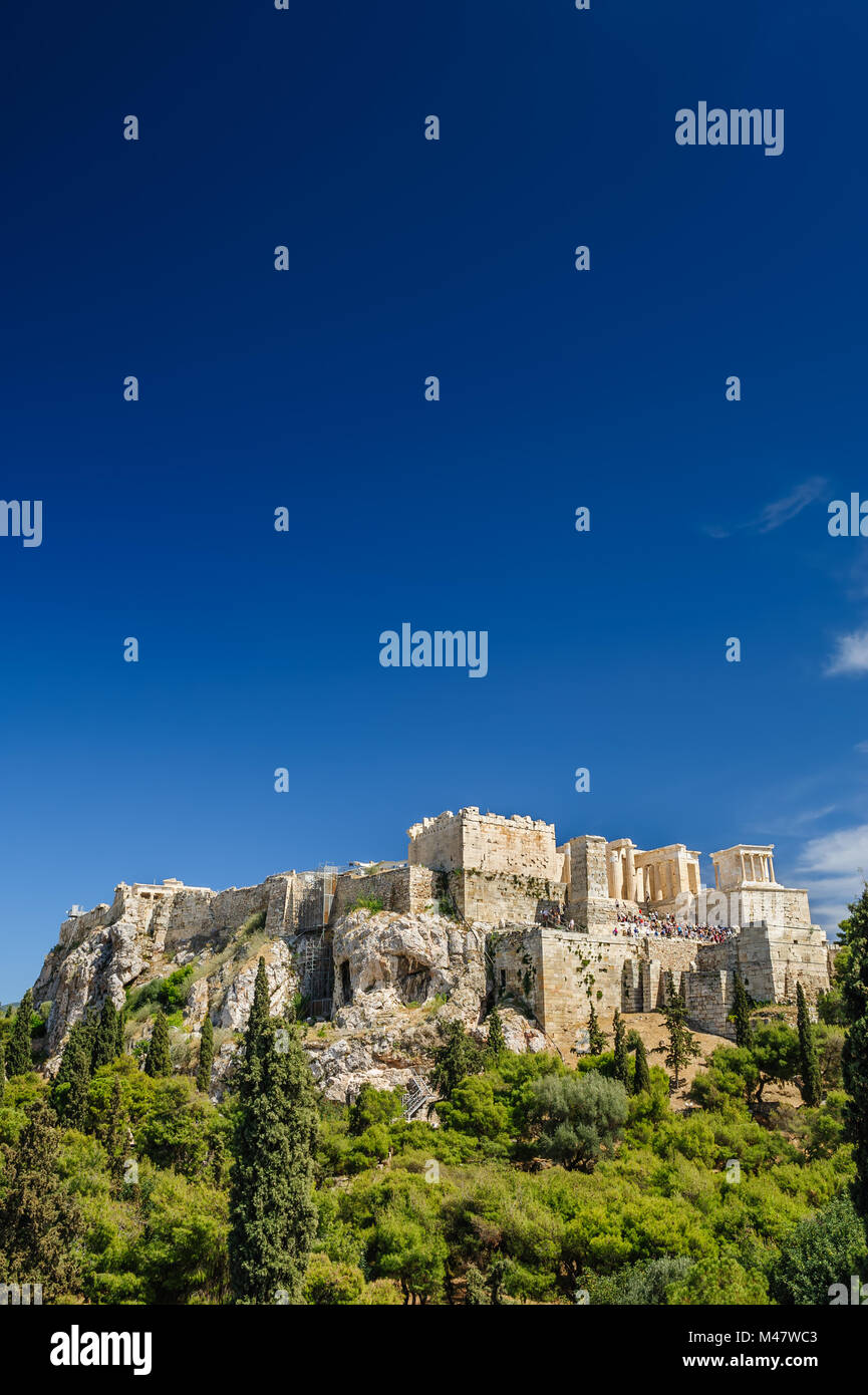 Akropolis-Hügel-tagsüber Stockfoto