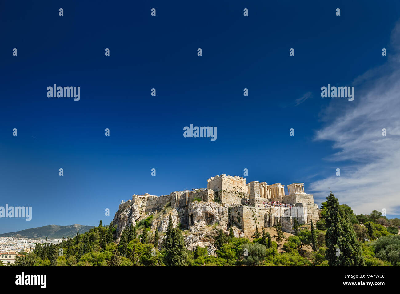 Akropolis-Hügel-tagsüber Stockfoto
