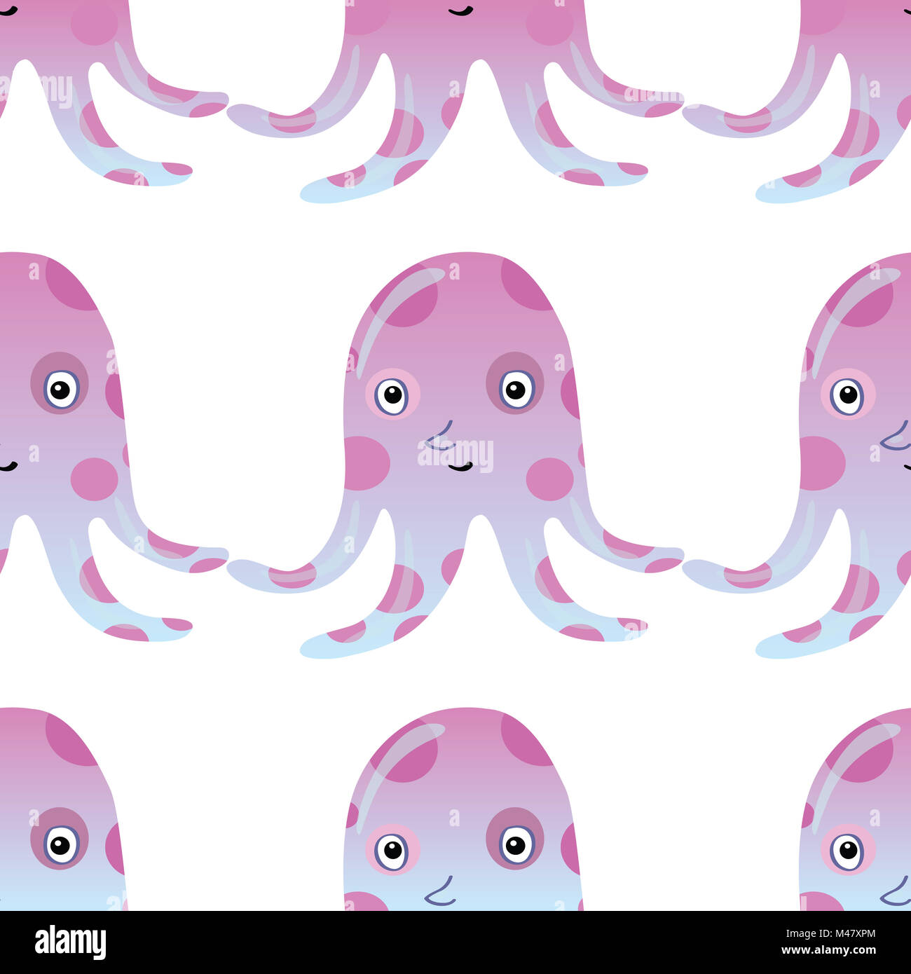 Quallen oder Oktopus marine Musterdesign Hintergrund Stockfoto