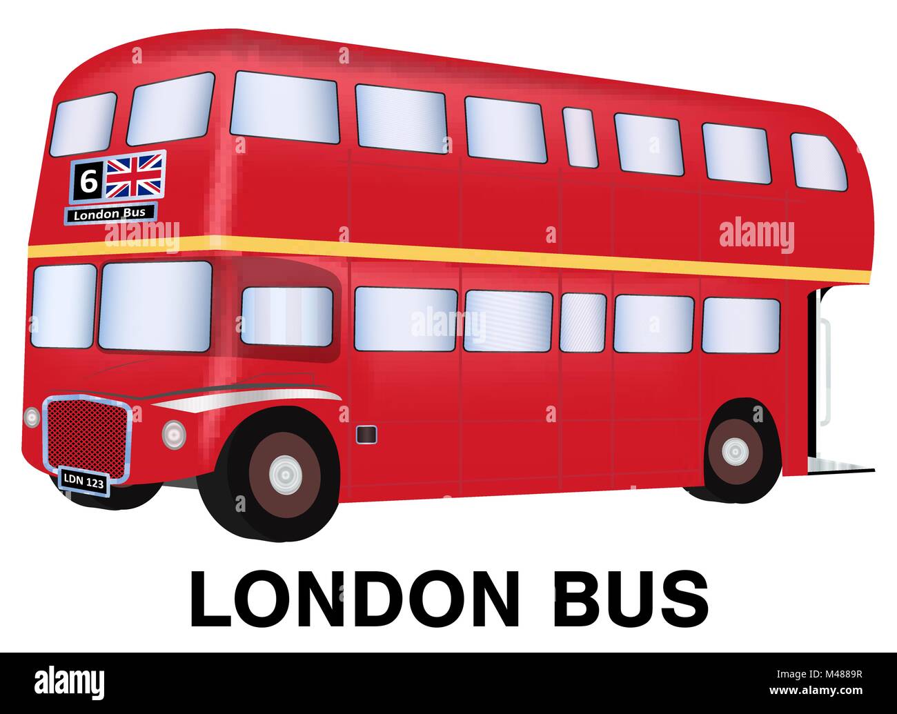 England London Bus Vektor auf weißem Hintergrund Stock Vektor