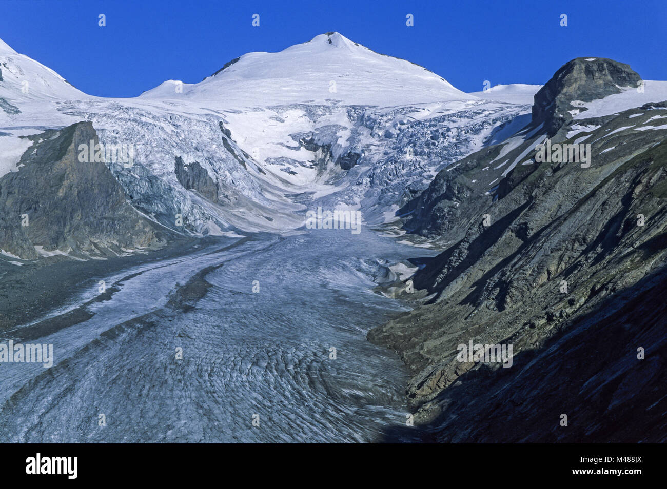 Und johannis-mountain Pasterze-Glacier Juli 2002 Stockfoto