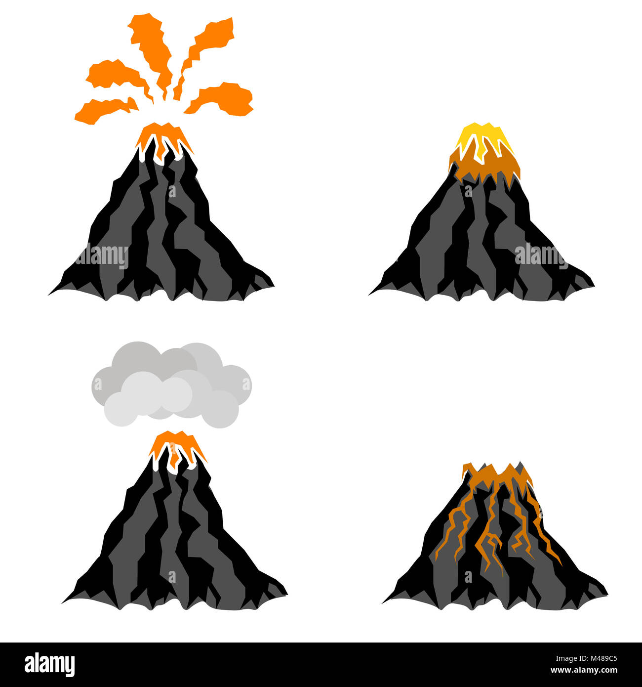 Vulkan ausbrechenden Spitzberg. Feurige Krater Stockfoto