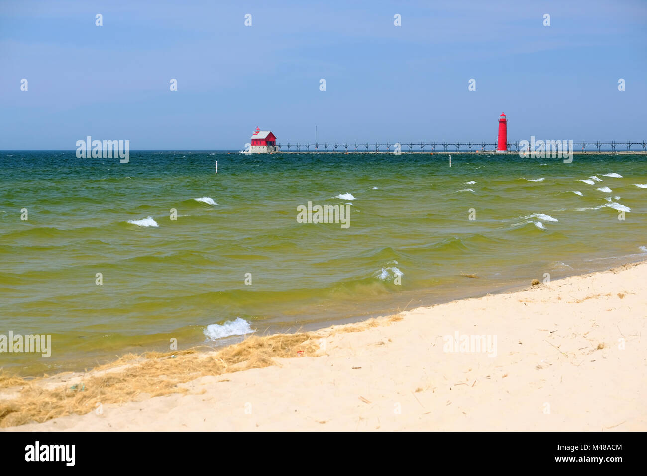 Grand Haven South Pierhead innere Licht, 1905 erbaut Stockfoto