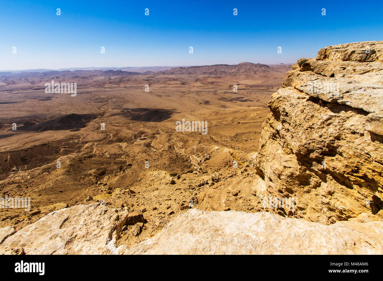 Die nationalen geologischen Park HaMakhtesh HaRamon. Israel. Stockfoto