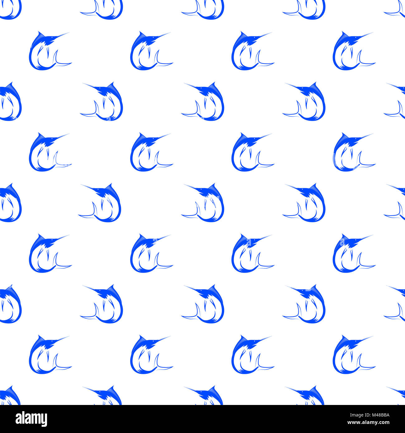 Satz von Fisch Marlin nahtlose Muster Stockfoto