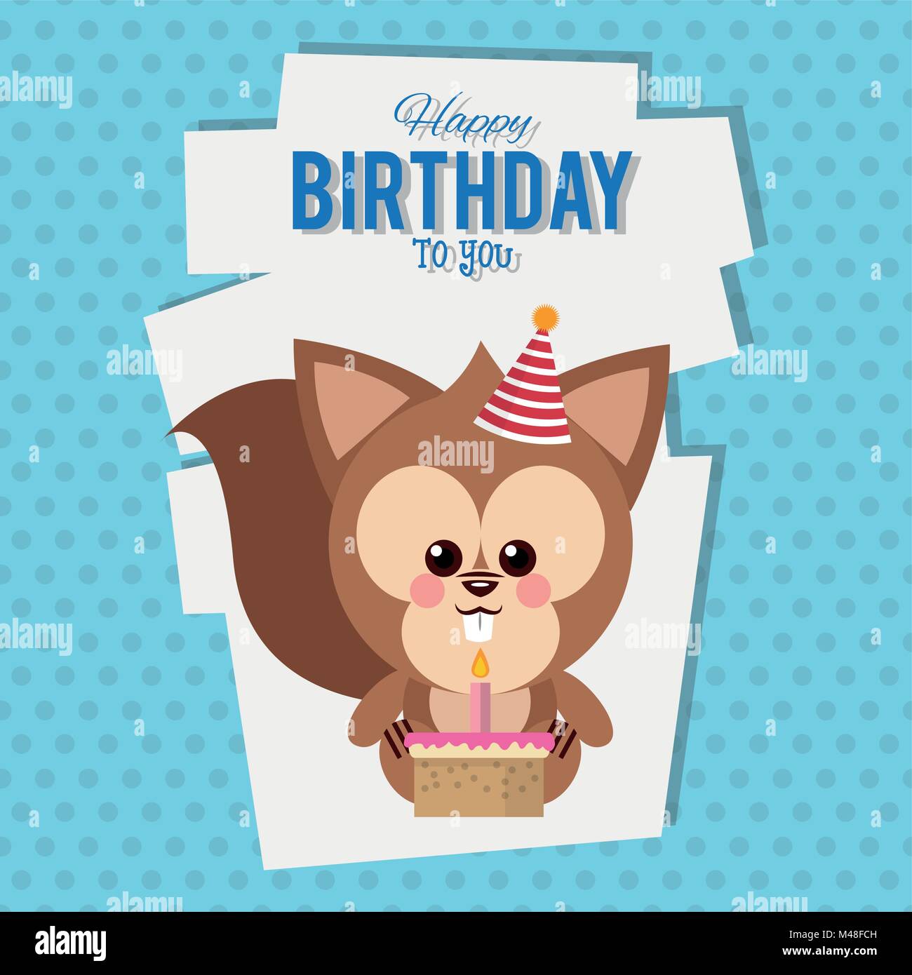 Herzlichen Glückwunsch zum Geburtstag Sie Eichhörnchen Cartoon Stock