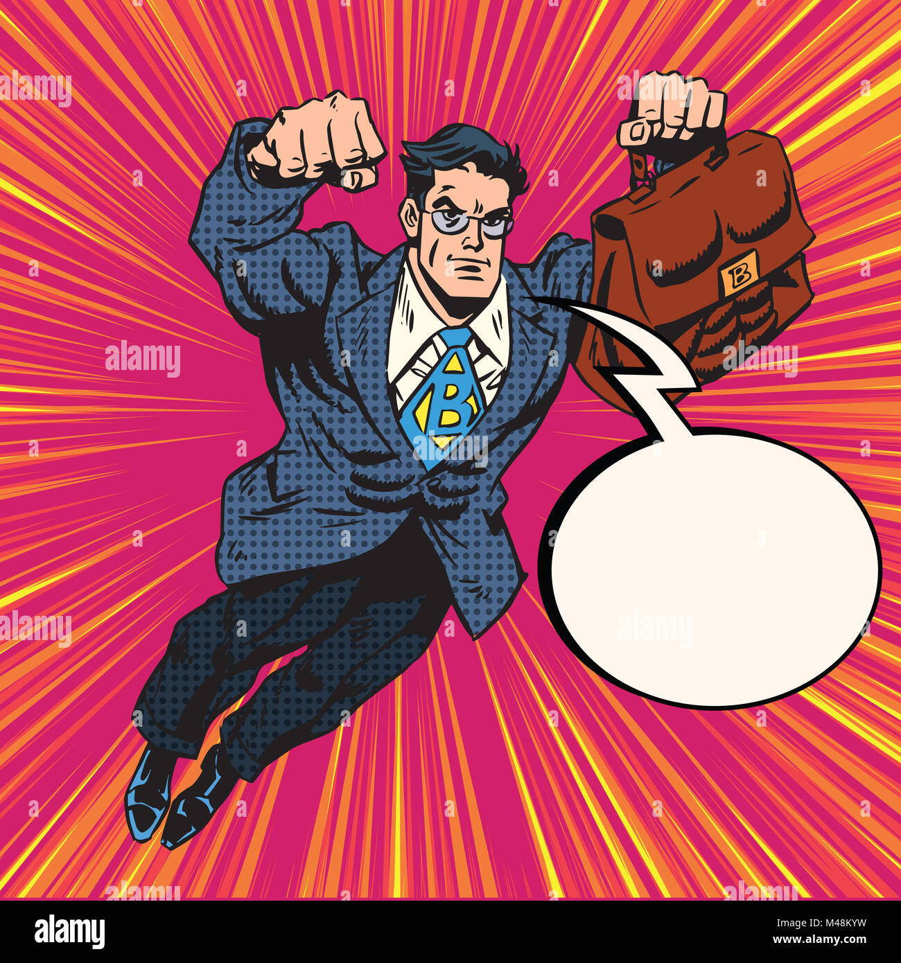 Unternehmer-super-Helden fliegen Stockfoto