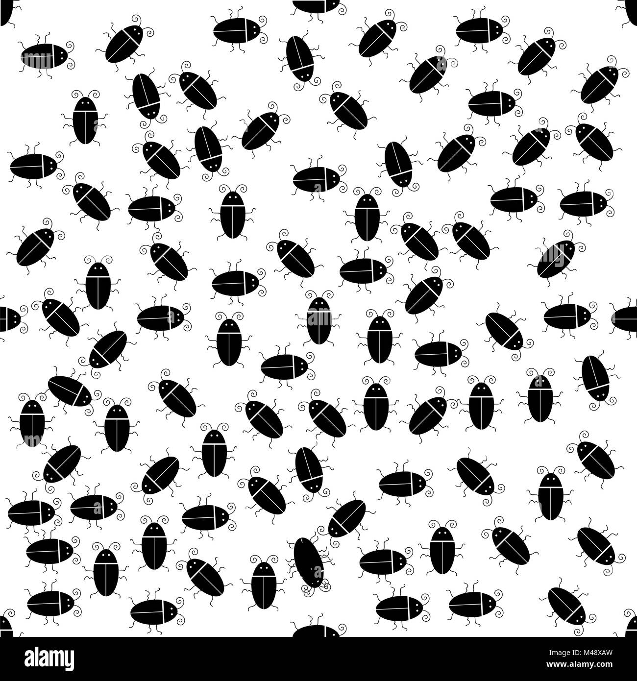 Silhouetten von Bugs Seamless Pattern. Stockfoto