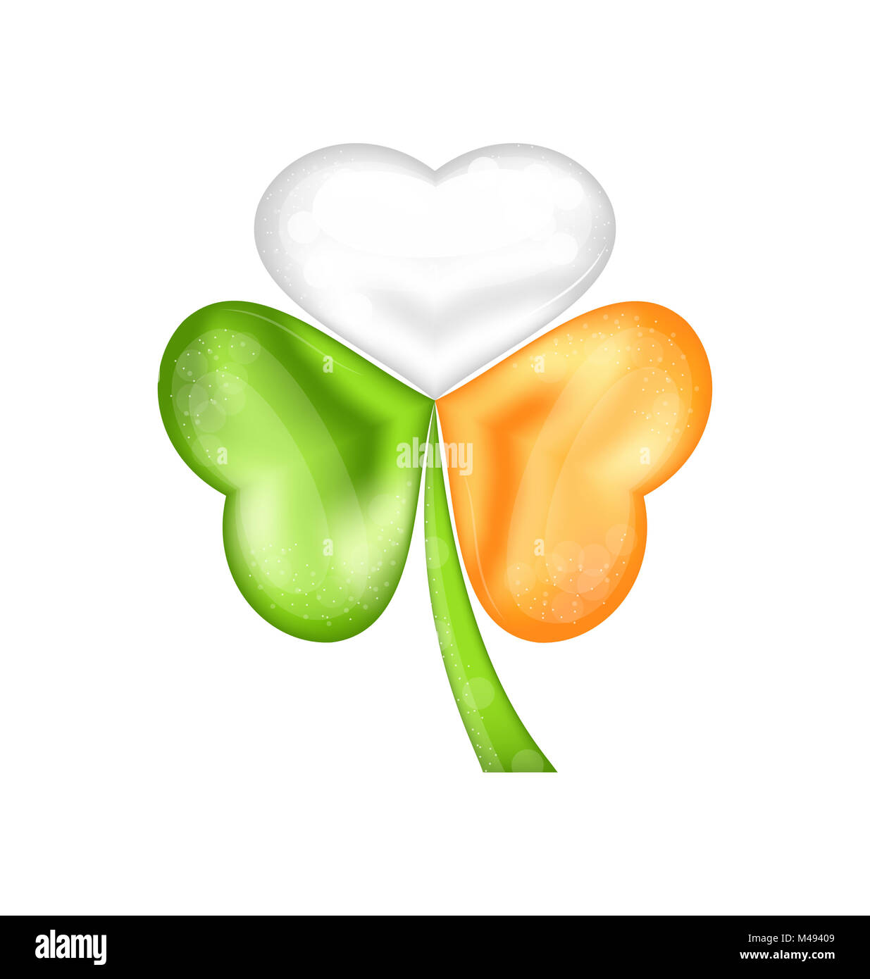 Shamrock in irische Flagge Farbe für St. Patrick day Stockfoto