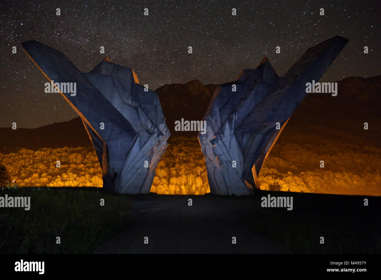 Sutjeska Denkmal, SFRJ, 5. Offensive, Nationalpark Sutjeska, Bosnien Stockfoto