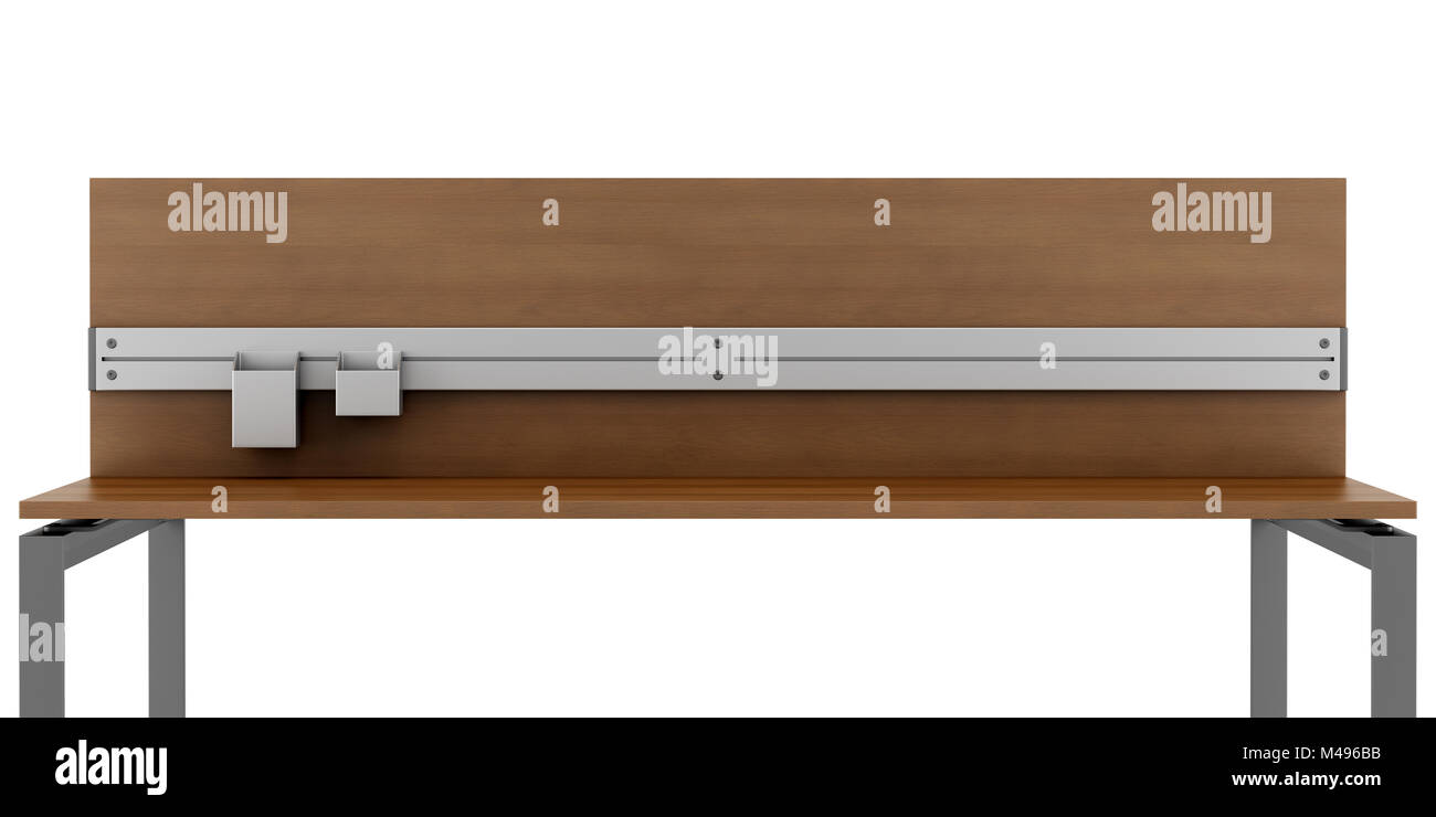 leeres Büroarbeitsplatz isoliert auf weißem Hintergrund Stockfoto