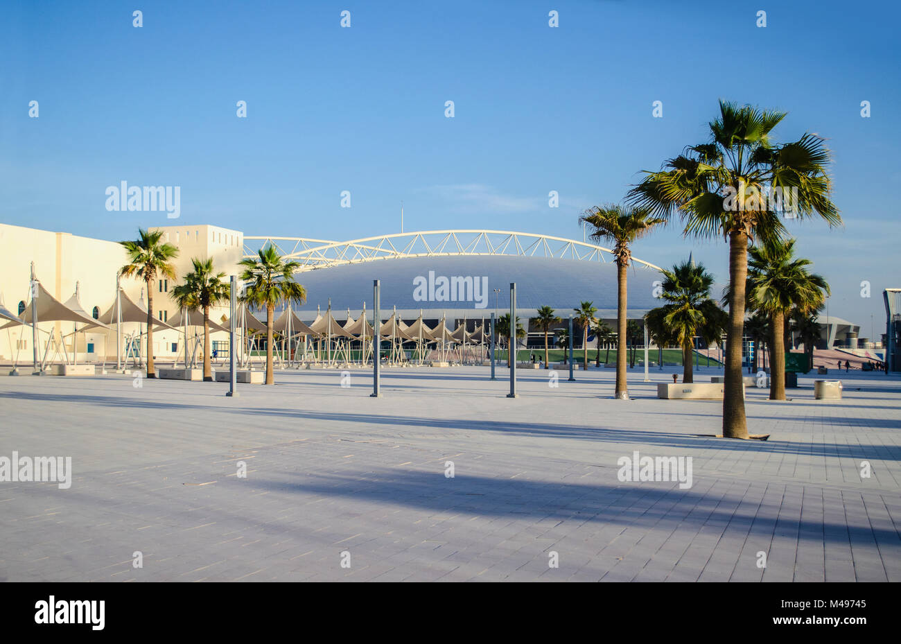 Aspire Zone, auch bekannt als Doha Sports City, ist ein 250 Hektar großer Sportkomplex im Al WAB-Viertel von Doha, Katar. Stockfoto