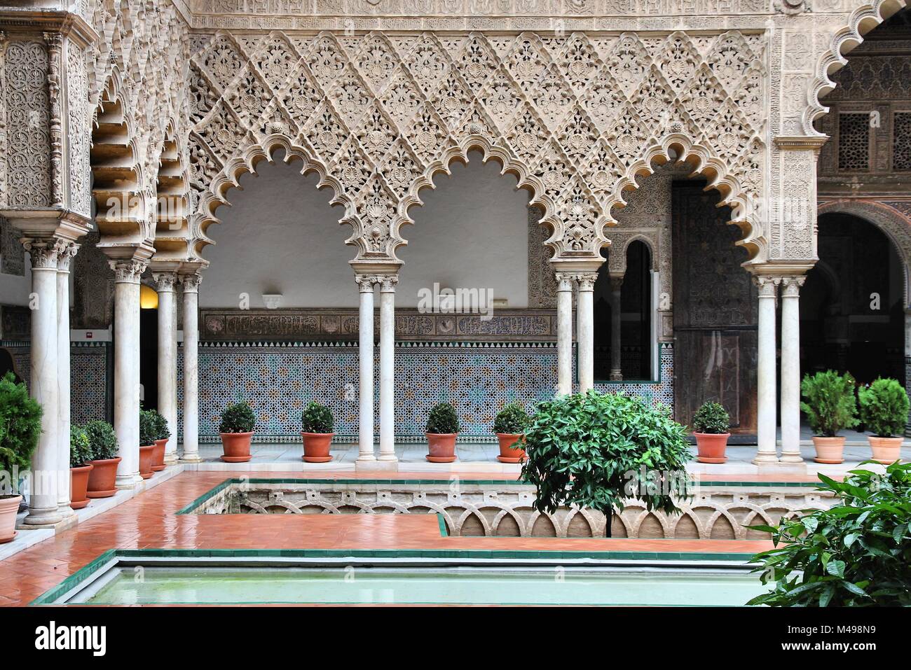 Sevilla, Spanien - königliche Alcazar, berühmten UNESCO-Weltkulturerbe. Maurischer Architektur. Stockfoto