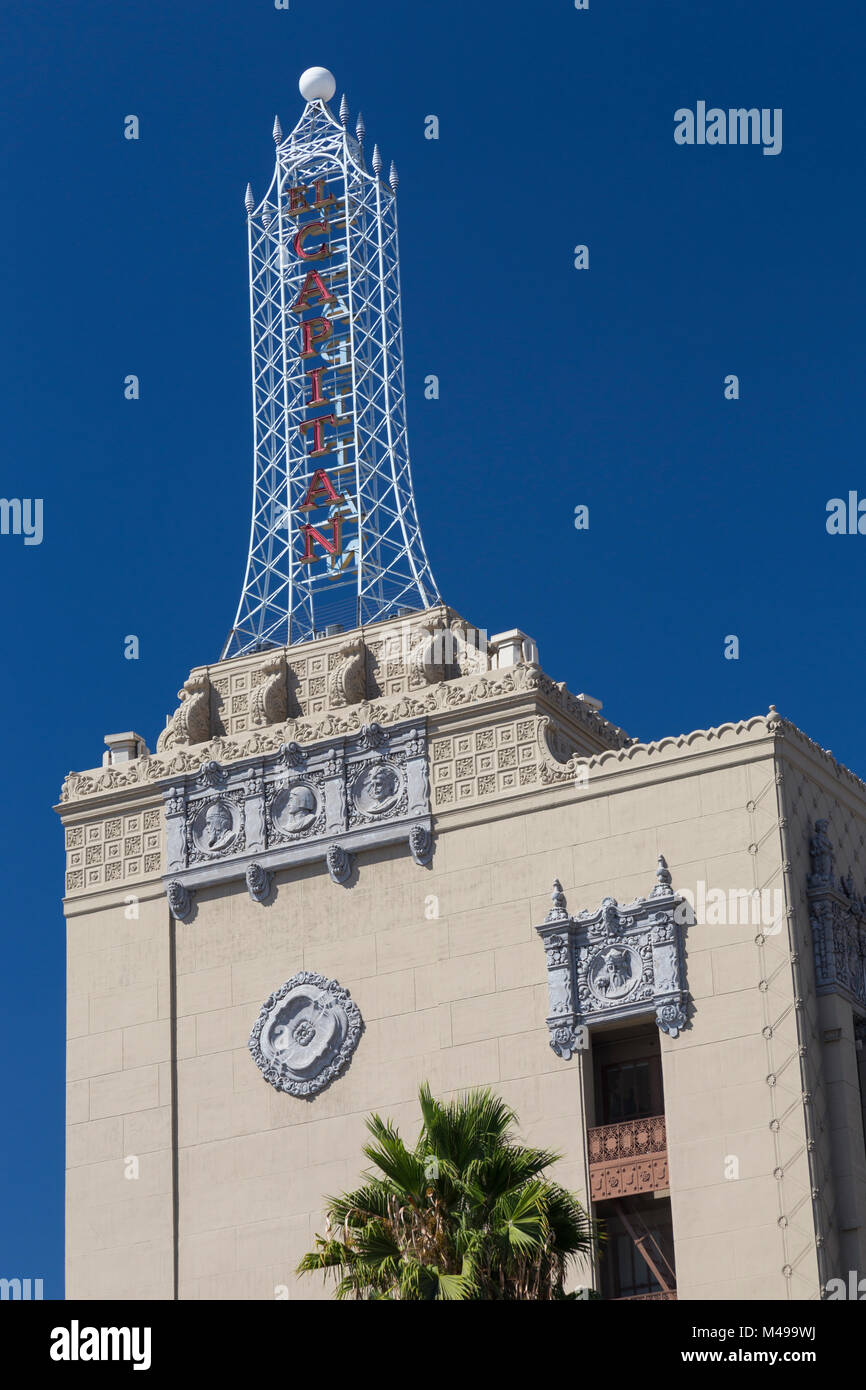 El Capitan Theatre, Hollywood Boulevard, Los Angeles, Kalifornien, USA Stockfoto