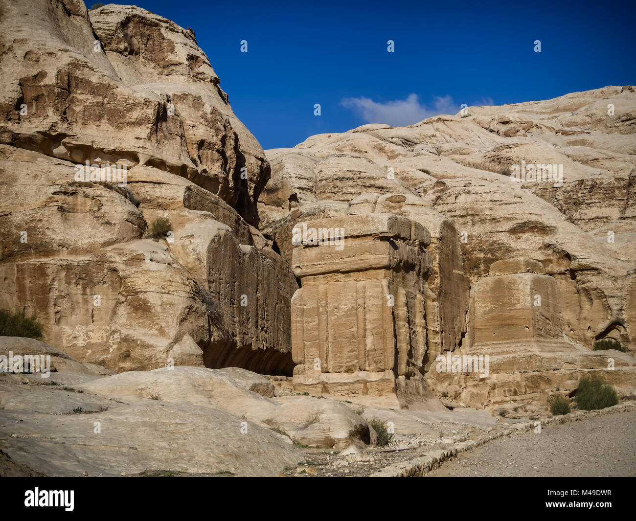 Dschinns Bausteine in die verlorene Stadt Petra, Jordanien Stockfoto