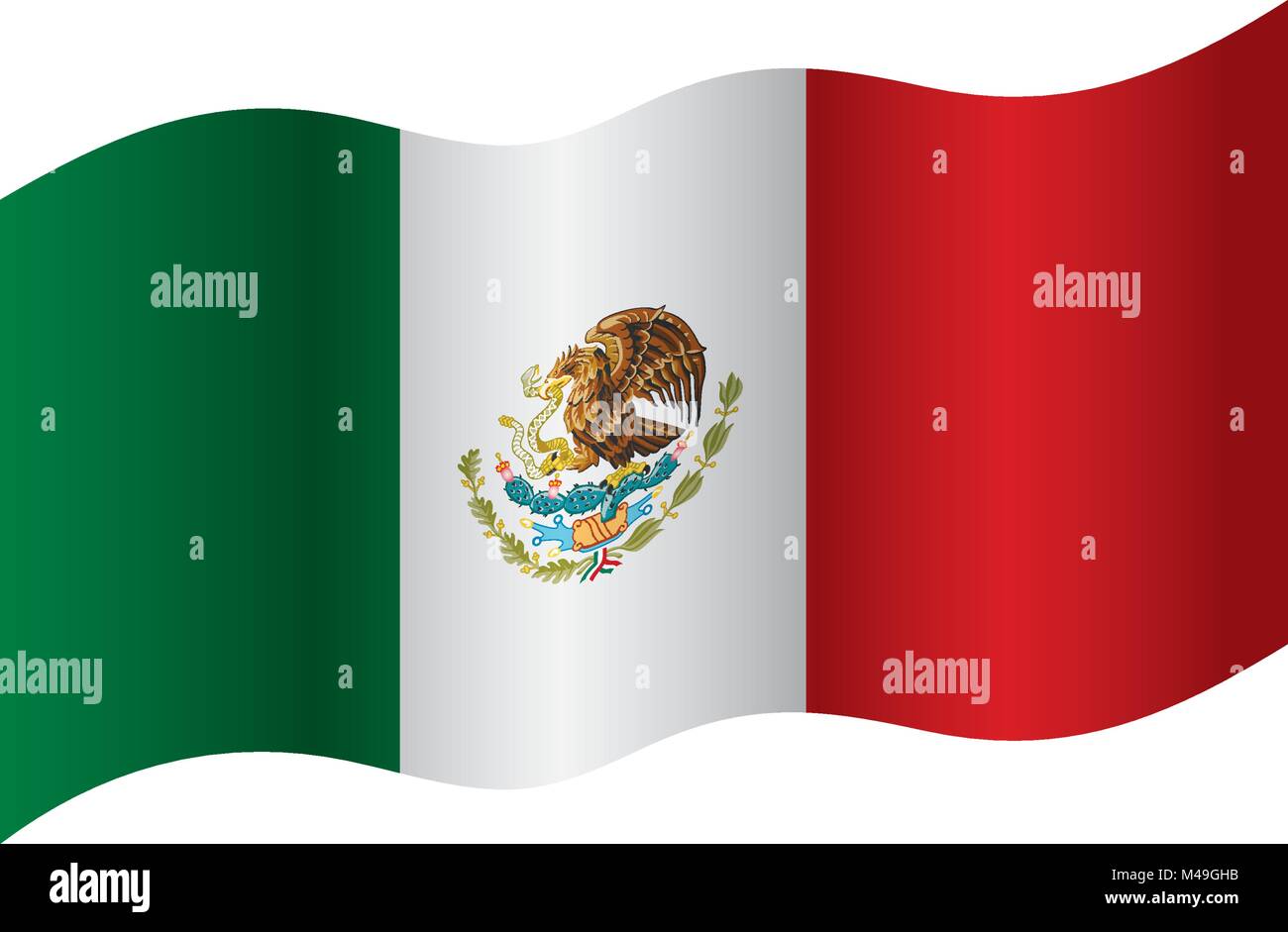 Mexikanische Flagge, Vektor, Abbildung Stock Vektor