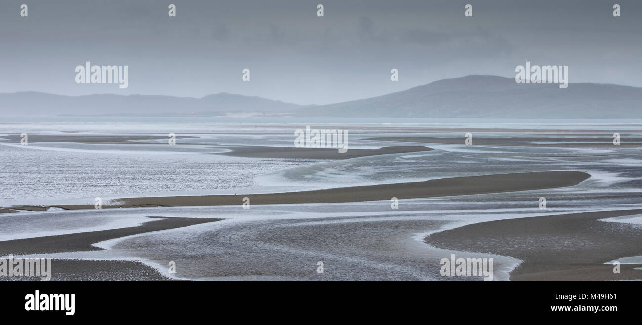 Sand Muster bei Ebbe, Losgaintir/Luskentire, West Harris, Äußere Hebriden, Schottland, UK, September 2014. Stockfoto