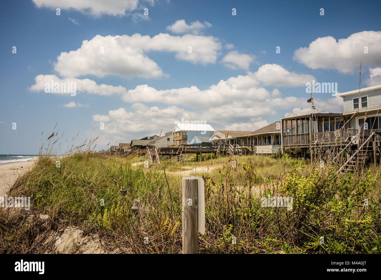 Einen malerischen Blick auf Oak Island Beach North Carolina Stockfoto