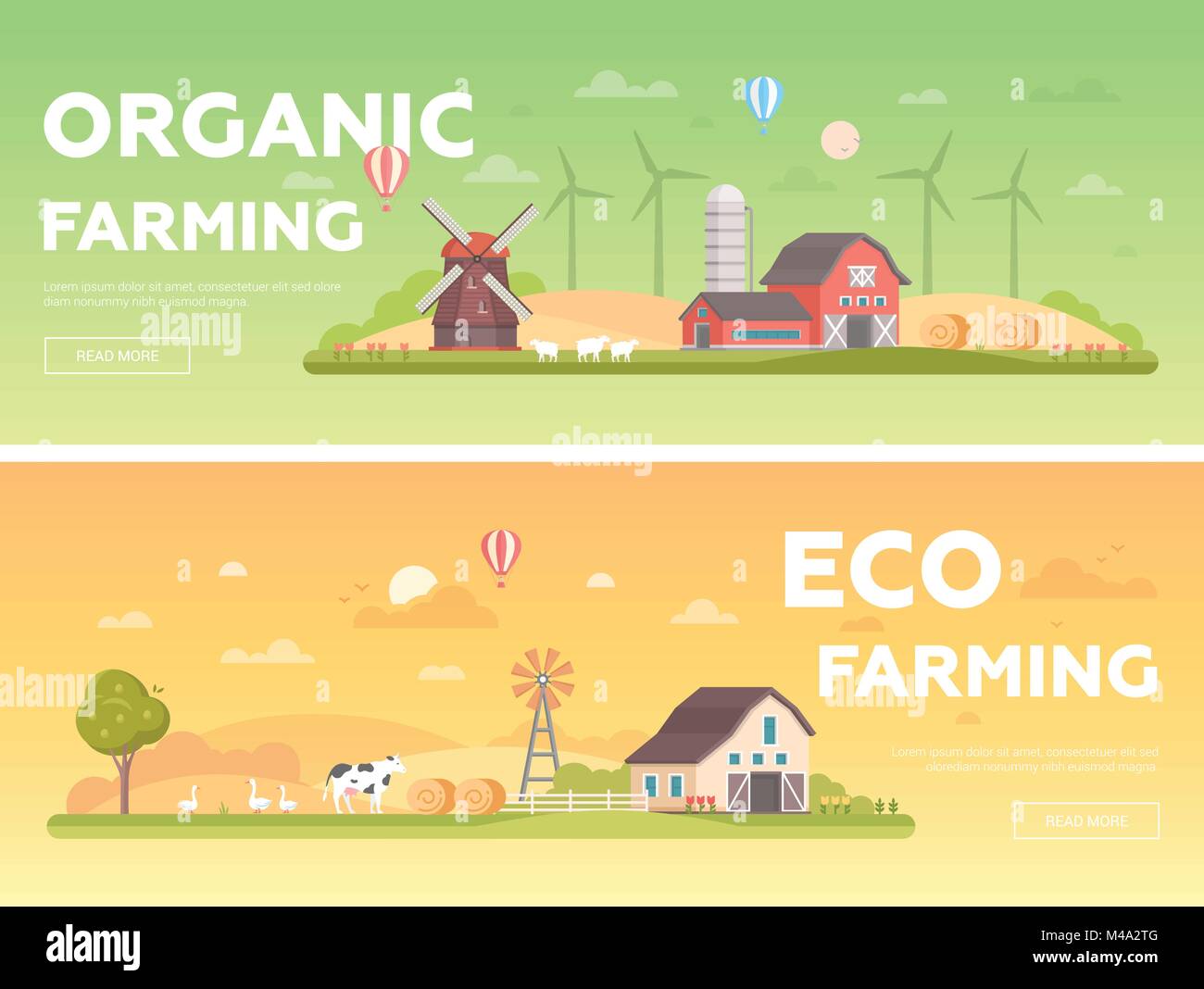 Ökologische Landwirtschaft - Moderne flache Design Stil Vektorgrafiken Stock Vektor