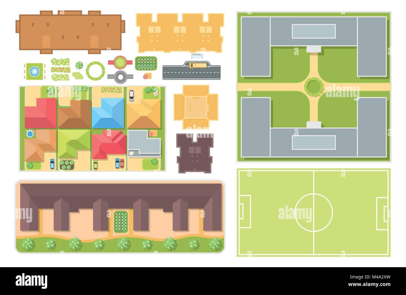 Stadtbild Elemente - moderne Vektorobjekte Stock Vektor