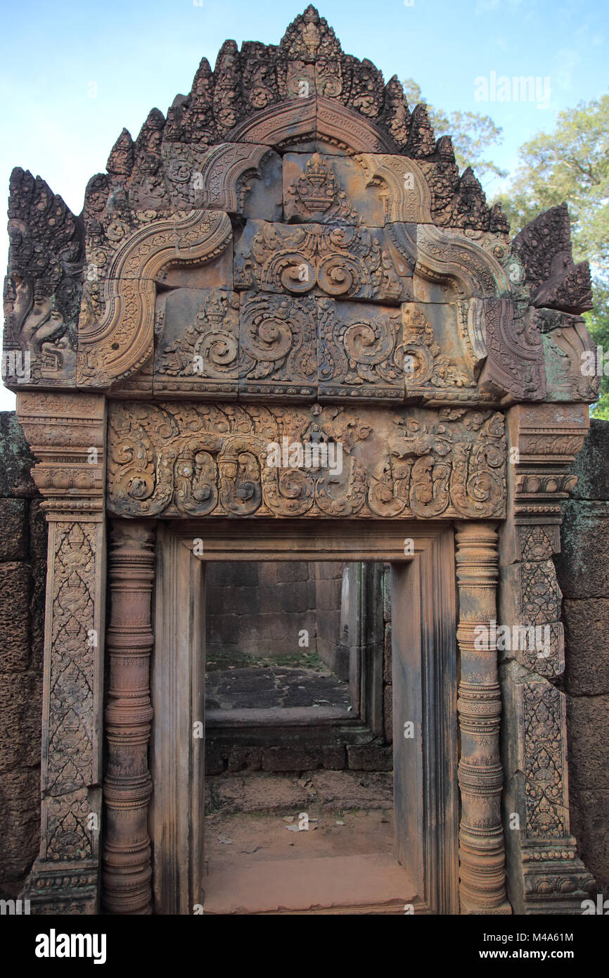 Banteay Srei Tempel oder die Zitadelle von Frauen in Kambodscha Stockfoto