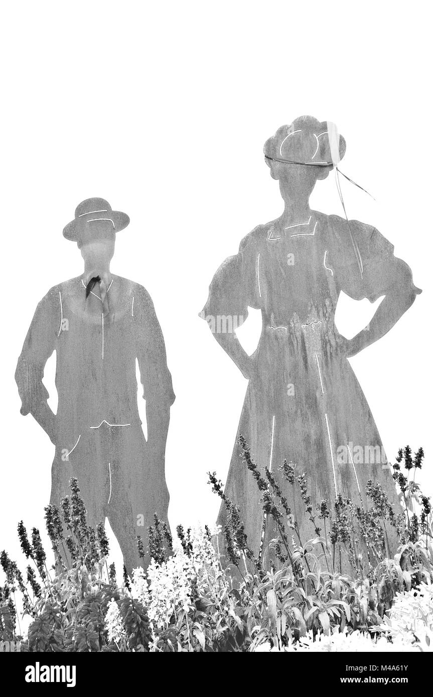 Paar aus dem Schwarzwald Deutschland Schwarzweiß Stockfoto
